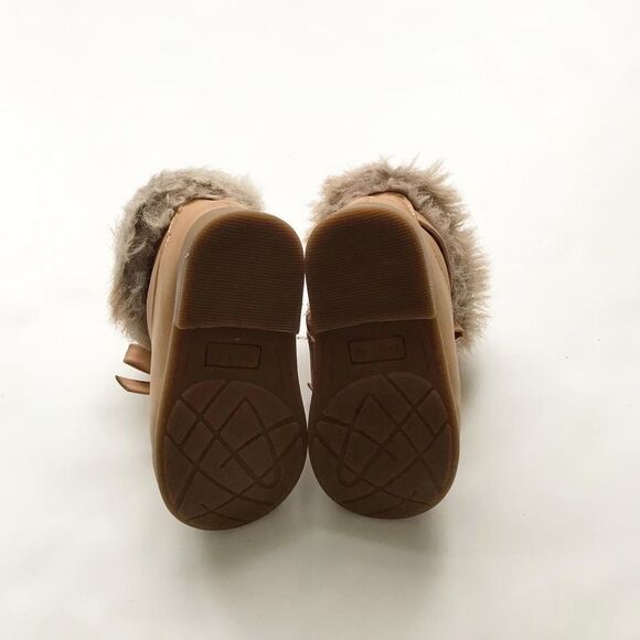 Zara beige faux fur cuffed  ankle  boots EUC  size 20(5) - Picture 6 of 6